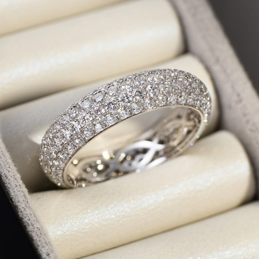 Pavé Set Stacking Ring in 14K Gold | Customized Sparkle - Diamond’s Bird