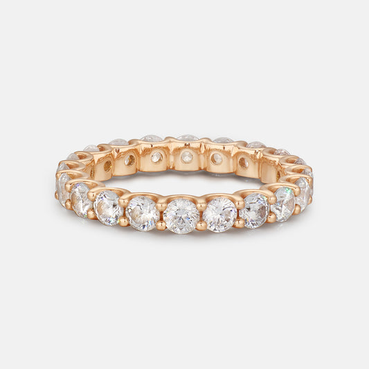 Round Cut Shared Prong Eternity Ring
