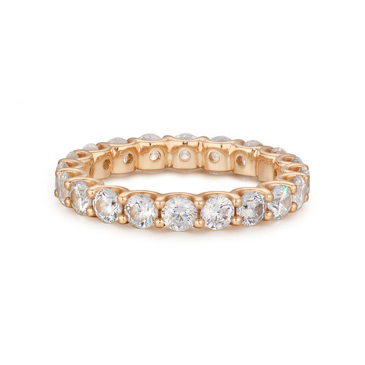 Round Cut Shared Prong Eternity Ring