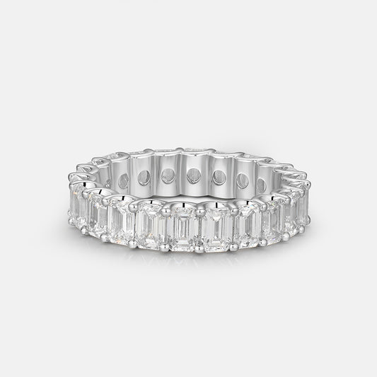 Emerald Cut Shared Prong Eternity Ring (4CTW+)