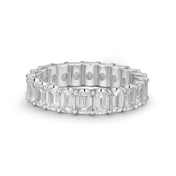 Emerald Cut Shared Prong Eternity Ring (4CTW+)