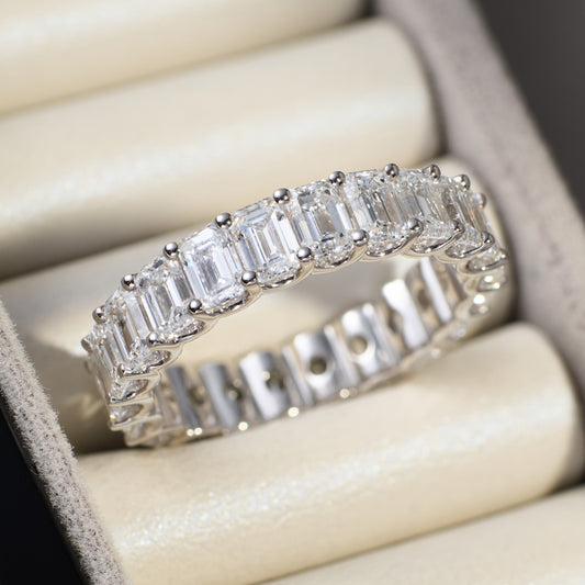 Full Set Stacking Ring in 18K White Gold | Tailored Elegance - Diamond’s Bird
