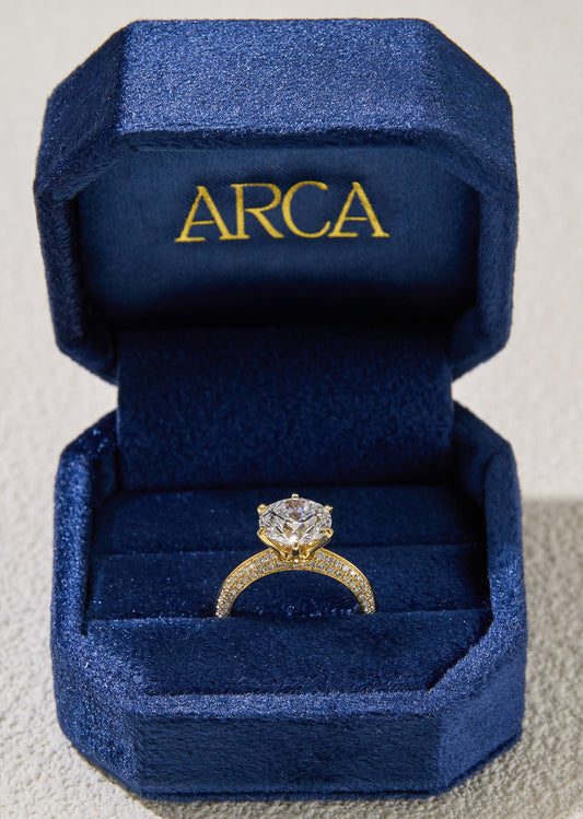 3.03CT Certate Infinity Round Cut in 14K Yellow Gold