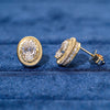 Brushed Wide Bezel Oval Stud