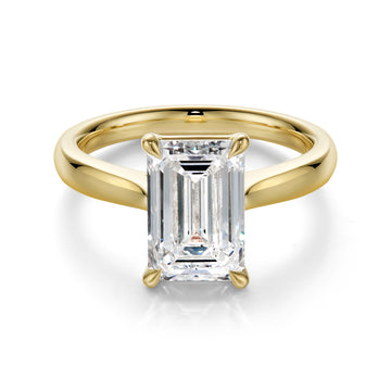 3.10CT Certate Emerald Cut in 18K Yellow Gold