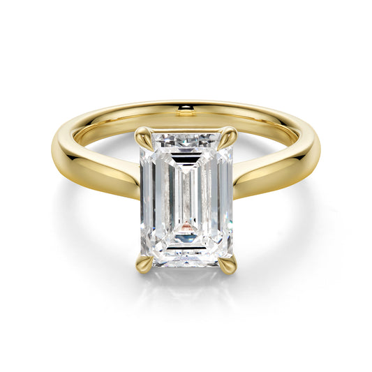 3.10CT Certate Emerald Cut in 18K Yellow Gold