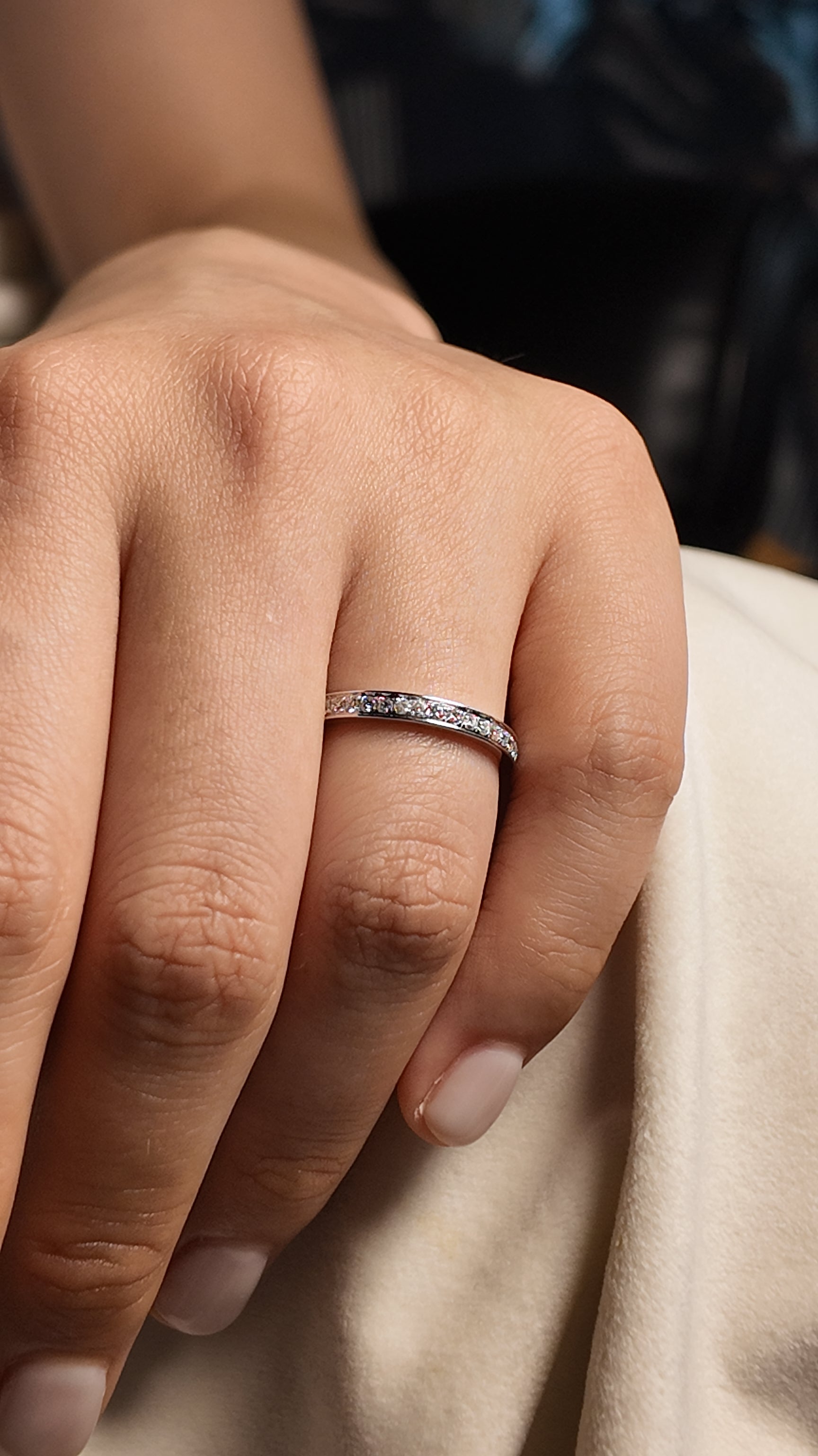 Channel Set Ring in 14K White Gold