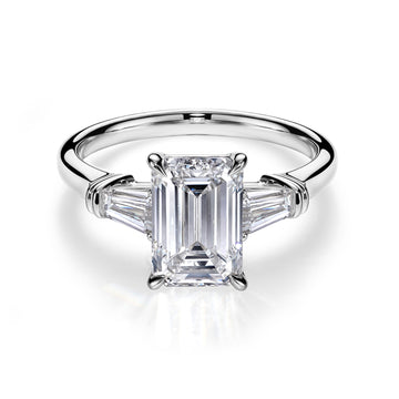 3.09CT Exist Emerald Cut in 14K White Gold