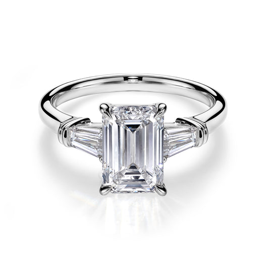 3.09CT Exist Emerald Cut in 14K White Gold