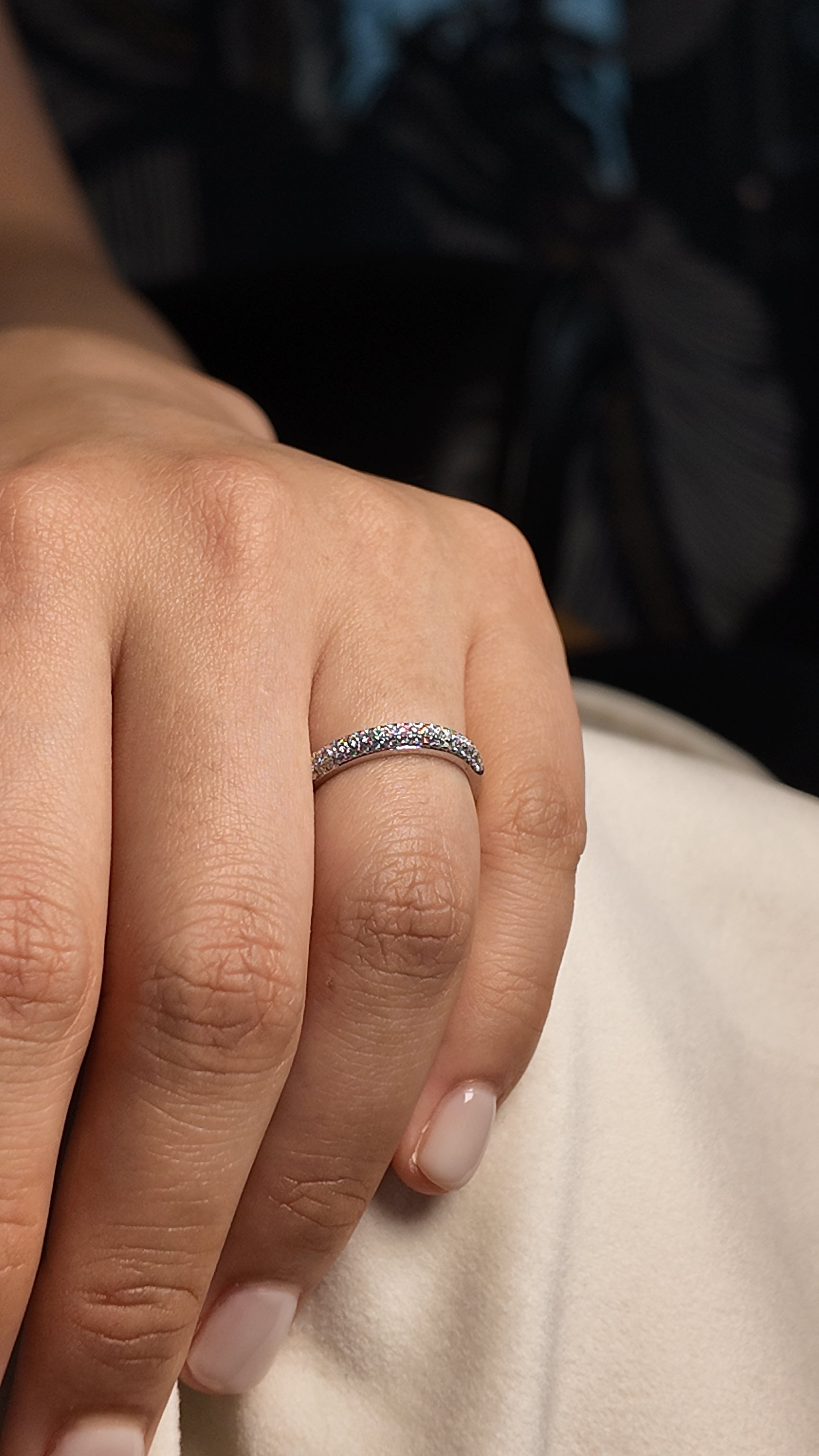Half Pavé Ring