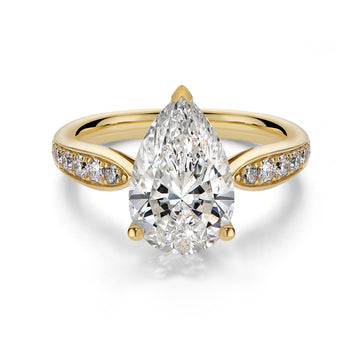 3.13CT Merge Infinity Pear Cut in 14K Yellow Gold
