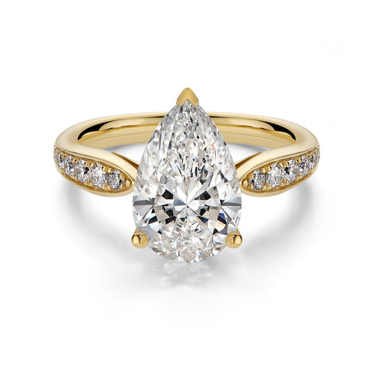 3.13CT Merge Infinity Pear Cut in 14K Yellow Gold