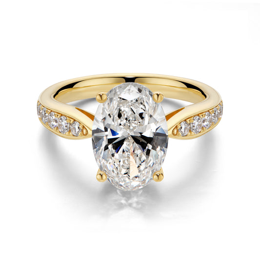 3.03 CT Merge Infinity Oval Cut in 18K Yellow Gold