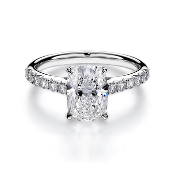 1.60CT More Than Long Cushion Cut in 14K White Gold