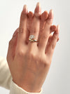 Curved Chunky Ring Oval Cut