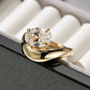 Curved Chunky Ring Oval Cut