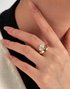 Curved Chunky Ring Oval Cut