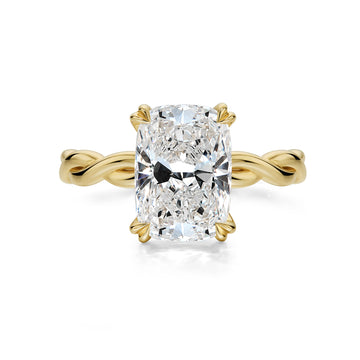 Vine Twisted Ring Long Cushion Cut