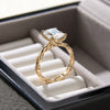 Vine Twisted Ring Long Cushion Cut