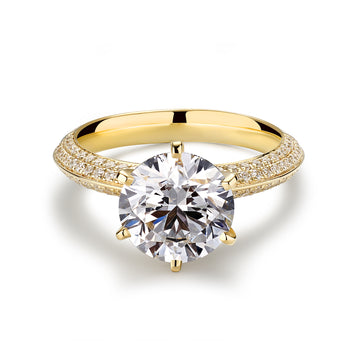 3.03CT Certate Infinity Round Cut in 14K Yellow Gold