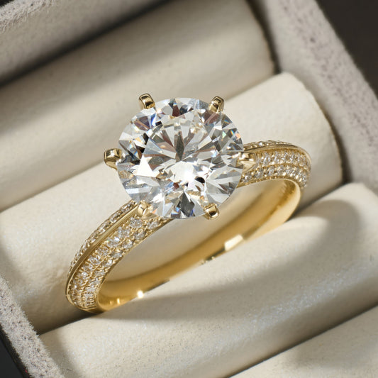 Certate Encrusted Engagement Ring | Engraved with Your Love- Diamond’s Bird