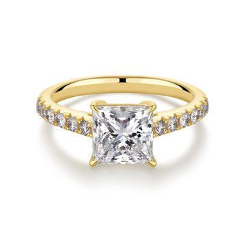 3.01CT More Than Princess Cut in 18K Yellow Gold