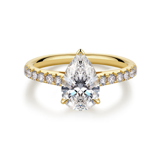 2.03CT More Than Pear Cut in 14K Yellow Gold