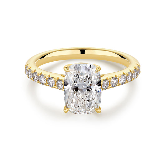 2.02CT More Than Long Cushion Cut in 14K Yellow Gold