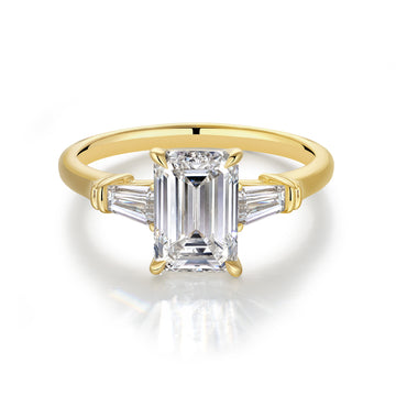 2.13CT Exist Emerald Cut in 18K Yellow Gold