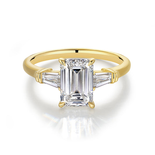 2.13CT Exist Emerald Cut in 18K Yellow Gold