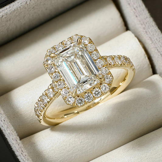 More Than Halo Emerald Cut