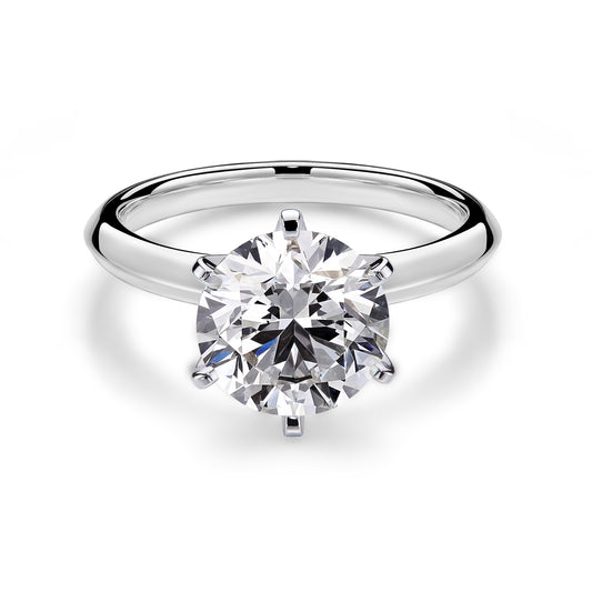 2.11CT Certate Round Cut in 14K White Gold