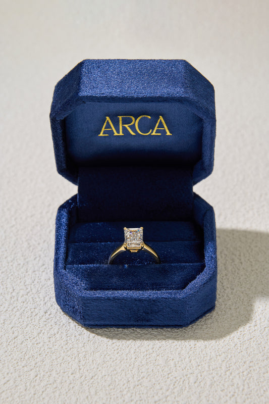 3.10CT Certate Emerald Cut in 18K Yellow Gold