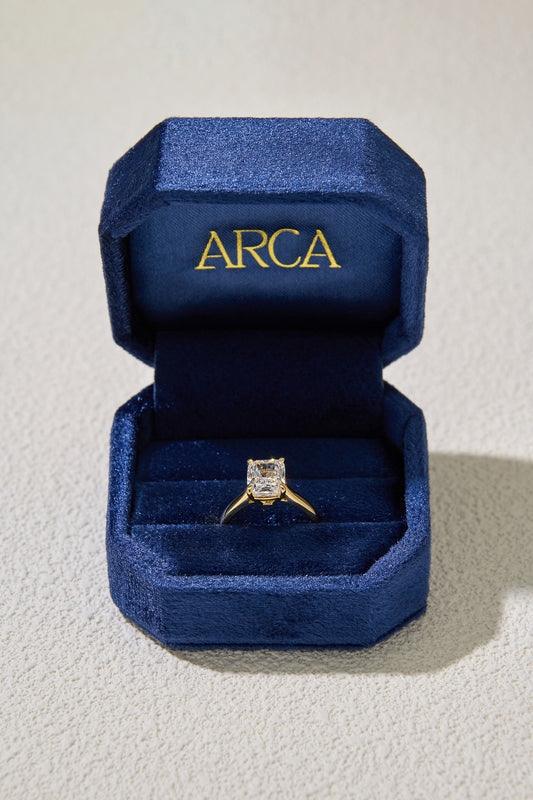 3.02CT Certate Long Cushion Cut in 18K Yellow Gold