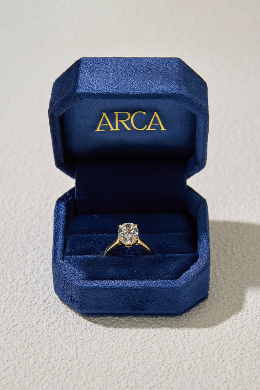 3.01CT Certate Oval Cut in 18K Yellow Gold