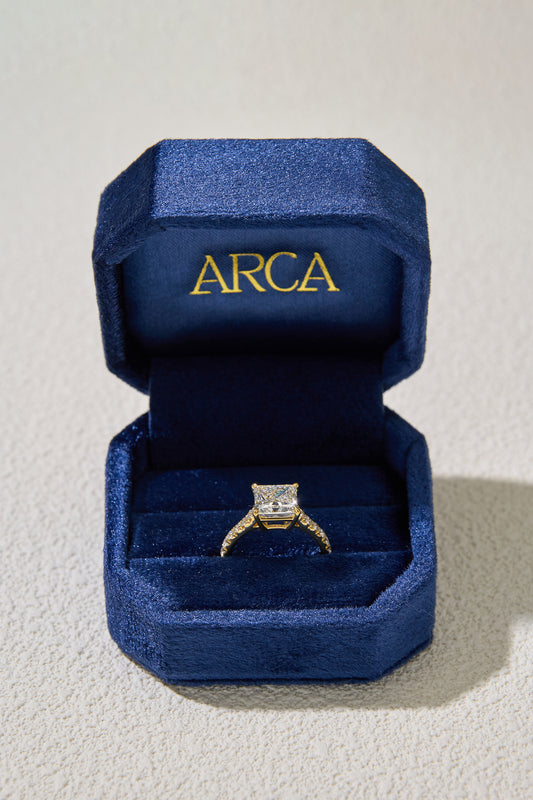 3.01CT More Than Princess Cut in 18K Yellow Gold