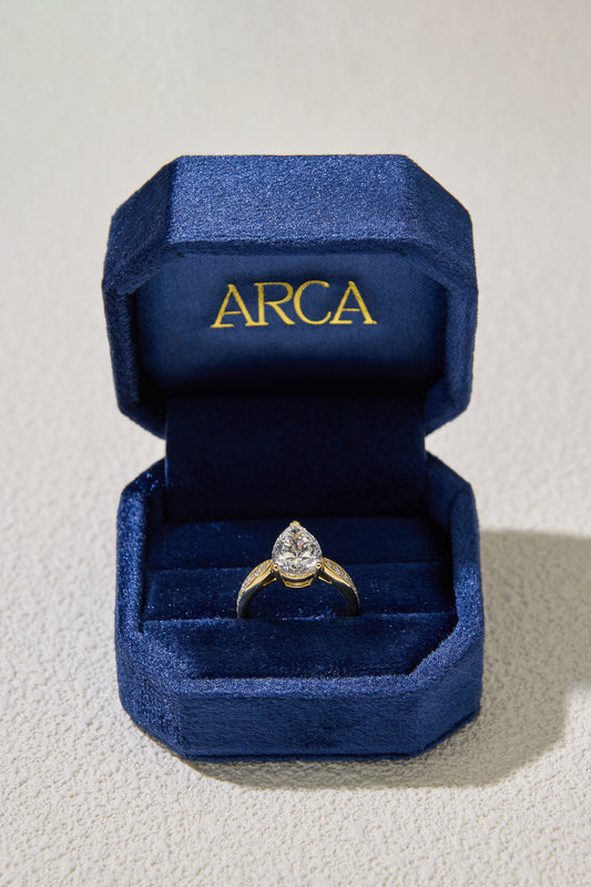 3.13CT Merge Infinity Pear Cut in 14K Yellow Gold