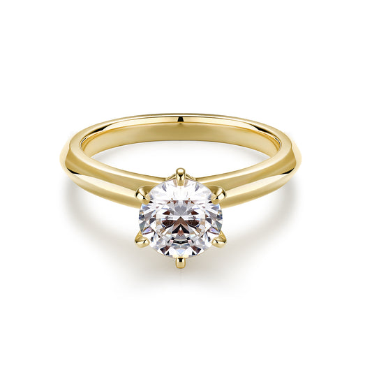 3.07CT Certate Round Cut in 14K Yellow Gold