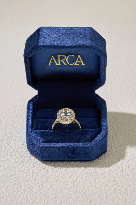 5.01CT More Than Halo Oval Cut in 14K Yellow Gold