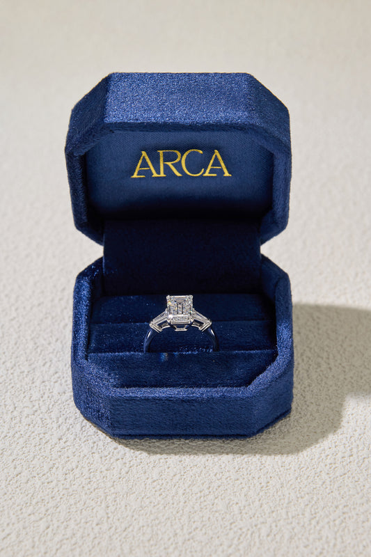 3.09CT Exist Emerald Cut in 14K White Gold