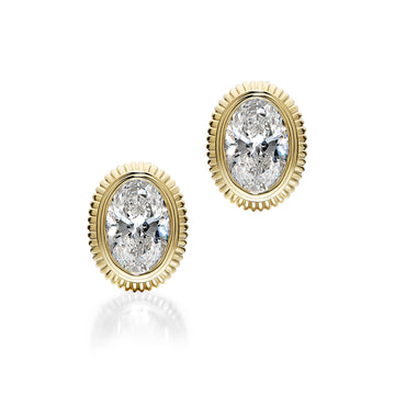 Sunburst Oval Stud