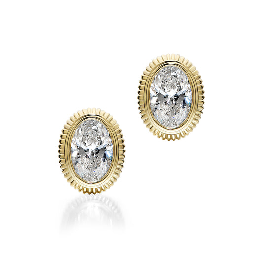 Sunburst Oval Stud