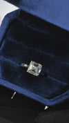 3.02CT Certate Asscher Cut in 18K Yellow Gold