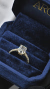 3.00CT More Than Long Cushion Cut in 18K Yellow Gold