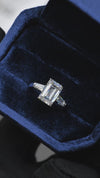 3.09CT Exist Emerald Cut in 14K White Gold